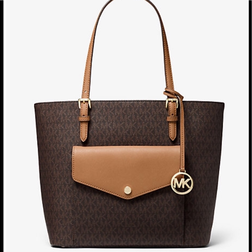 Michael Kors Jet set large logo Pocket tote bag 🆕